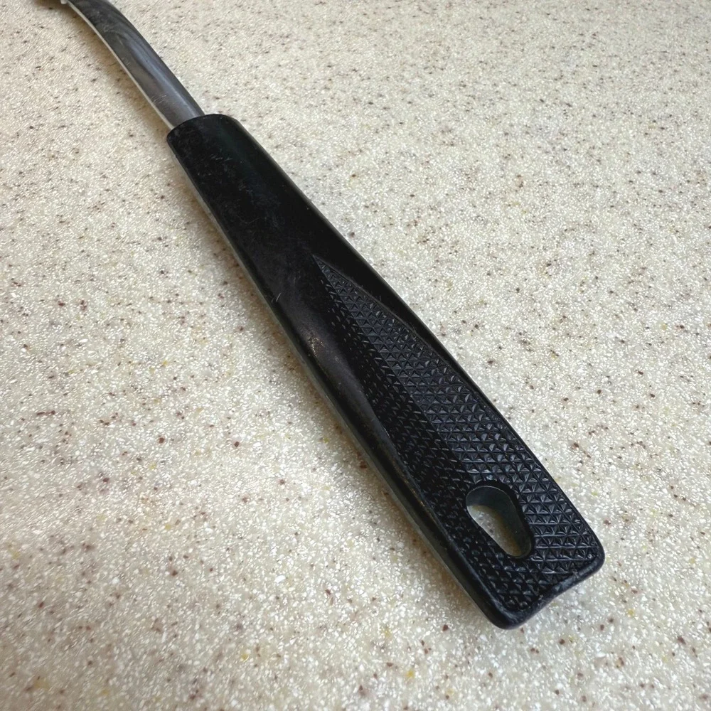 Vintage Ekco USA‎ Meat Carving Fork Stainless Steel Black Handle 2 Tine Tool